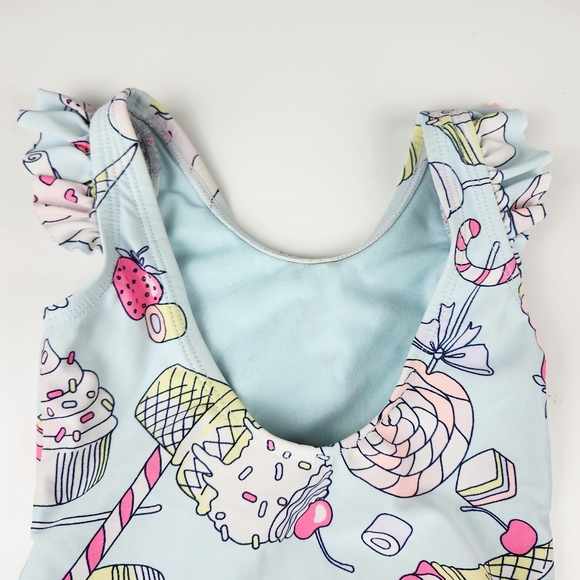 GAP Blue and Pink One Piece Swimsuit with Ruffled Straps - Picture 5 of 6